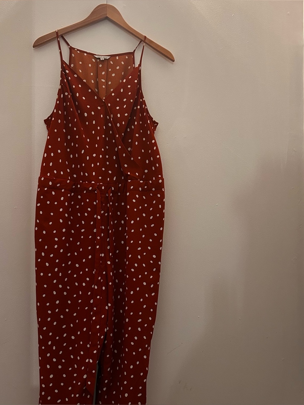Naked Zebra Rust Orange Polka Dot Jumpsuit